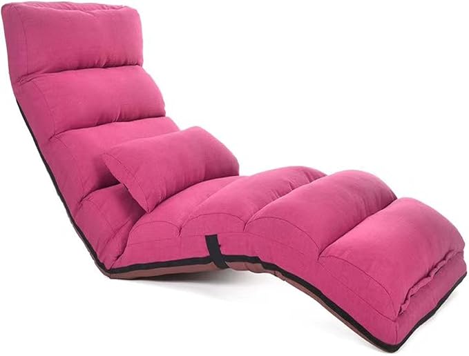 Floor Chairs with Pillow for AdultsFloor Gaming Chair with 3 Position Adjustable Head、Back and Knee SupportNo Assembly Folding Lazy Sofa Chair for GamingSleepingReading