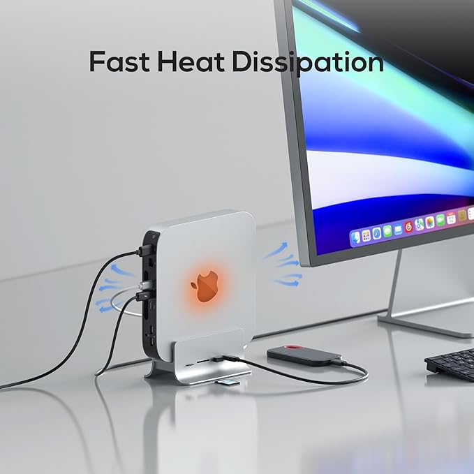 USB C Hub for Mac mini 5 in 1USB Hub Adapter Support M.2 NVMe SSD Expand Docking Station with 2 USB C 10Gbps SD/TF Card Reader M.2 SSD (Not Included)
