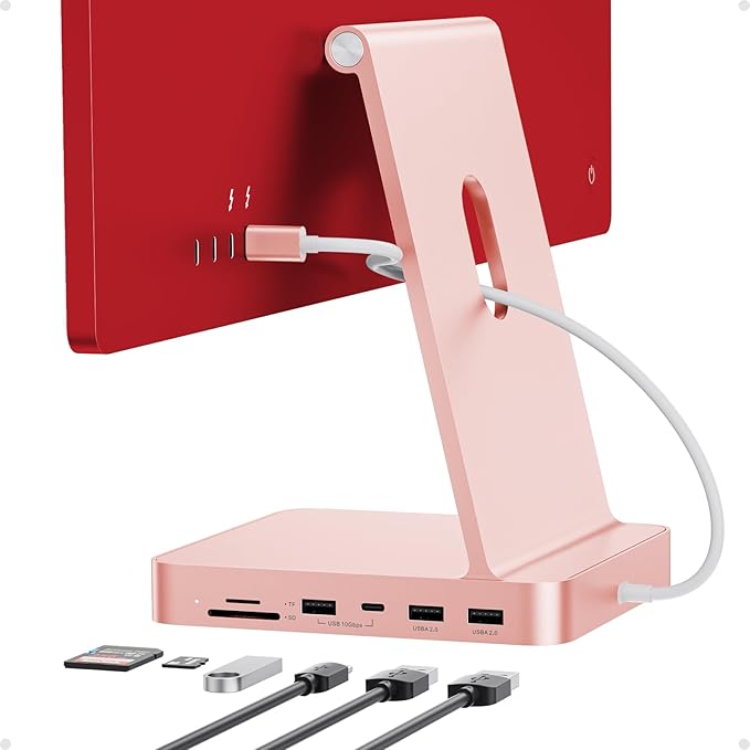 USB C HUB for iMac 24 inch 2021/2023 PULWTOP USB Hub Adapter iMac Accessories for M1/M3 with USB C 10Gbps 3*USB A SD/TF Docking Station Support Expand M.2 SSD (Not Included) Color not for i.Mac M4