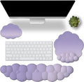 Ergonomic Mouse Pad with Wrist Rest Set Soft Purple Ombre Keyboard Mouse Wrist Support Memory Foam Mousepad for Home Office Work Computer Laptop Non-Slip Base