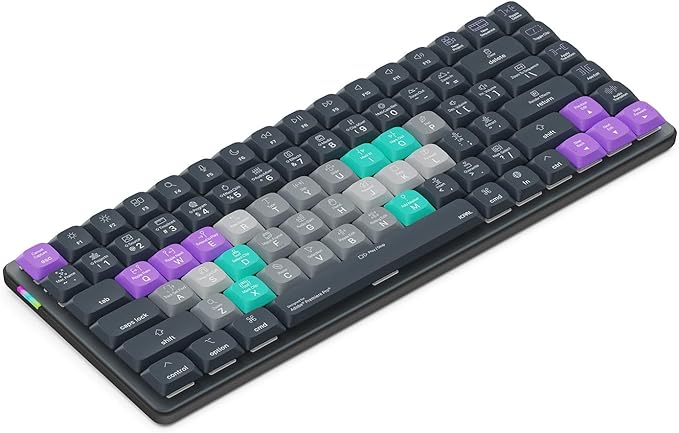 JCPAL Adobe Premiere Pro Keyboard • Dash Wireless Shortcut Keyboard for Mac and PC • Shortcut Hotkeys Color-Coded Key Guide Fully Customizable Compact Low-Profile Design