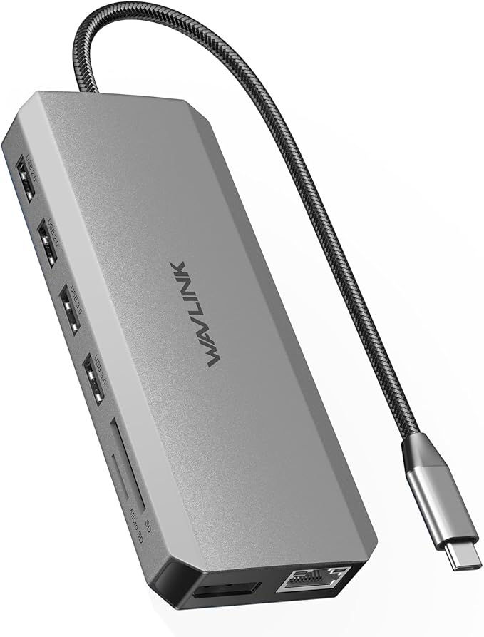 WAVLINK USB C Docking Station Dual Monitor for Laptop Dell/Lenovo/HP/XPS USB-C Hub Multiport Adapter Dongle Dock with 2 HDMI DisplayPort Ethernet Hub 87W Power Delivery SD Card Reader Audio