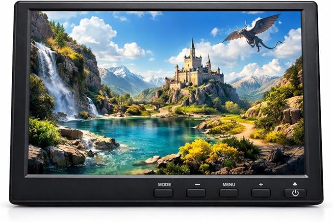 Cocar 10.1 Inch Portable Gaming Monitor 1280x800 HD IPS Screen with HDMI VGA AV USB Inputs MP5 Media Player Built-in Speaker 60Hz Compatible with PS4 Xbox PC and Car Backup System