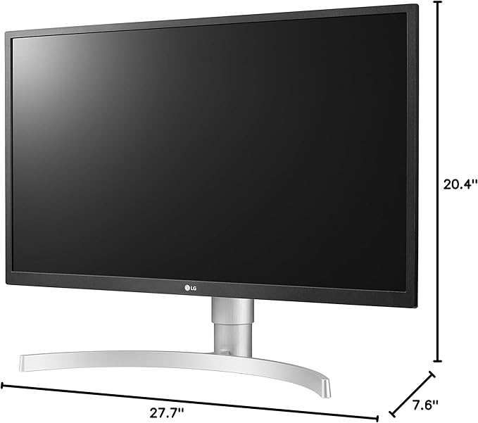 LG 27UL550-W 27-inch 4K UHD (3840 x 2160) Ultrafine Computer Monitor IPS AMD FreeSync Tilt/Height/Pivot Adjustable Stand HDR10 HDMI DisplayPort Black Stabilizer White