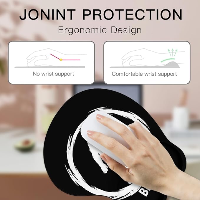 Mousepad Believe Bigfoot Sasquatch Ergonomic Wrist Support Non-Slip Base Mouse Mat with Wrist Rest Computer Mousemat for Desk Work Accessories Pad
