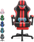 Ferghana Gaming Chairs Red with FootrestErgonomic Racing Style PC Game Computer Chair with Headrest Lumbar Support Adjustable Recliner PU Leather Video Computer Chair(Red)