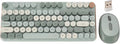 Vikye Mechanical Gaming Keyboard 2 - Modes 82 Keys Adjustable DPI Keyboard with Low Noise Mouse for Office Gaming BT / 2.4GHz (Green)