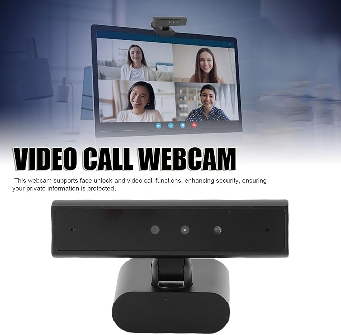 Face Recognition Computer Camera 5MP 2560x1440 Webcam with 85° FOV Noise canceling Mic Face Data Storage Fast Login Plug and Play for Business Meeting Online Calling