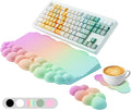 Ergonomic Wrist Rest for Keyboard Soft Memory Foam Cloud Keyboard Stand Pad with Wrist Rest Set with Non-Slip Silicone Base Easy Typing Pain Relief Comfort for Computer Laptop Mac - Rainbow