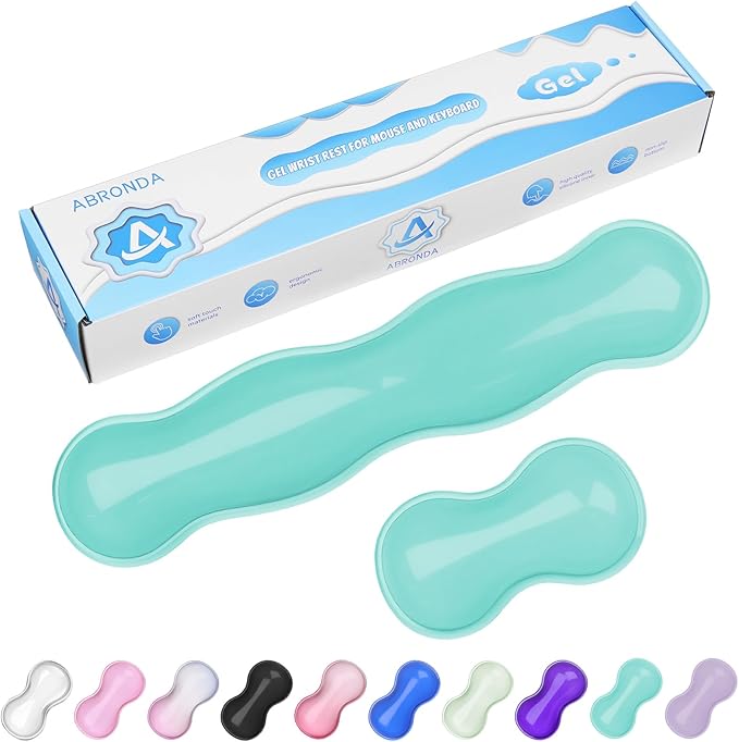 Gel Wrist Rest for Keyboard and Mouse Wrist Rest for Keyboard Mouse Wrist Support Pain Relief Cool Touch Non-Skid Keyboard and Mouse Wrist pad Set