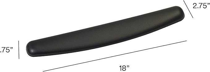 3M™ Compact Gel Wrist Rest for Keyboards Soothing Gel Comfort Product Protection 18 Wide Black