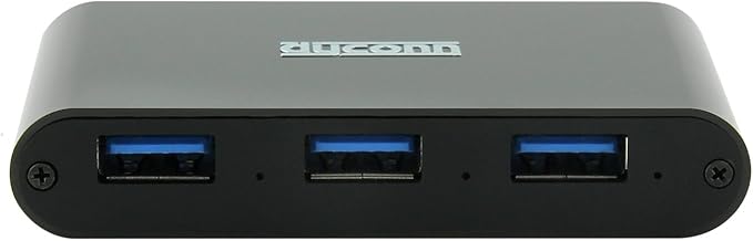 PowerHub Super Speed 4-Port USB 3.0 Hub with Power Adapter Alumunim Alloy