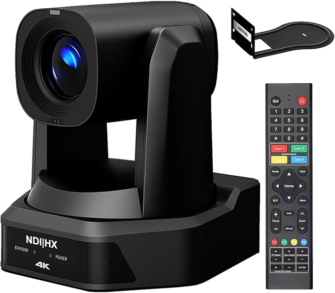 4K NDI PTZ Camera with 20X Optical Zoom AI Auto TrackingVideo Conference Camera HDMI SDI USB IP Live Streaming for Church Worship Live Services Education Events PoE