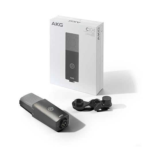 AKG C104 Professional Large Diaphragm Cardioid Condenser Microphone – XLR Studio Mic for Podcasting Streaming Broadcasting &amp Music Recording Low Noise High SPL Sustainable Design