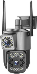 8MP 4K WiFi IP Camera Dual Lens PTZ 4G SIM Card Outdoor Webcam Alarm 10X Zoom Smart Home CCTV Security Protection Monitor Cam(AU PlugWiFi Camera ADD 32G)