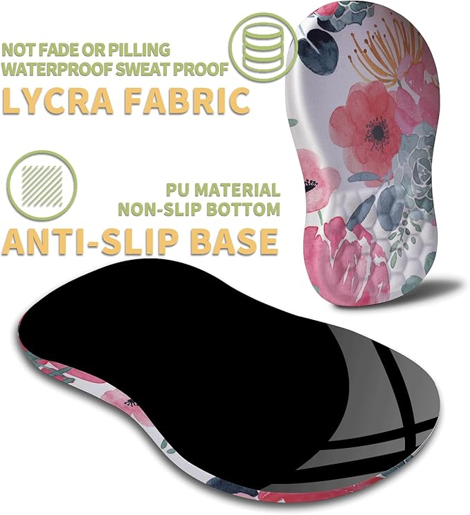 Ergonomic Mouse Pad with Wrist Rest Support Massage Design Mouse pad Relief Carpal Tunnel Pain Entire Memory Foam Non-Slip Mouse Pad Computer Mouse Pads for Wireless Mouse Pad Beautiful Flowers