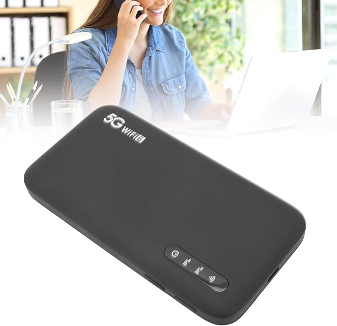 Pomya 5G Mobile Hotspot WiFi 6 Portable Router with SIM Card Slot for Home and Travel Support 16 Devices 6100mAh Battery SIM Not Included