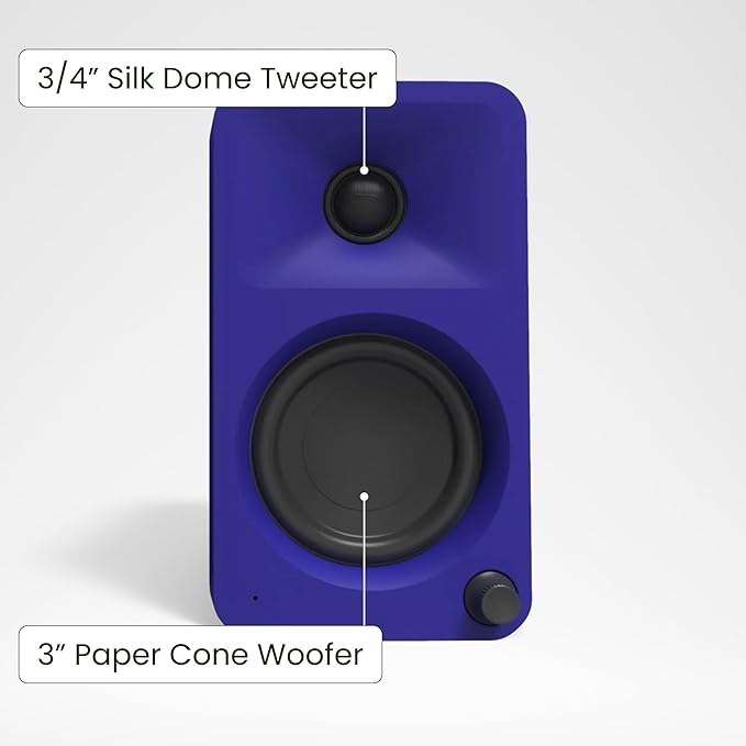 Kanto ORAML 100W Powered Reference Desktop Computer Speakers with Bluetooth 5.0 and USB-C Input | Bi-Amplified | 100 Hz Automatic Crossover | Reference Quality Sound | Pair | Purple