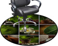 Green White and Brown Chair Mat for Hardwood Floor Round Floor Mats for Office Chair Computer Gaming Desk Mat for Rolling Chair Non-Slip Collage of Candles Print Diameter 39.4 in