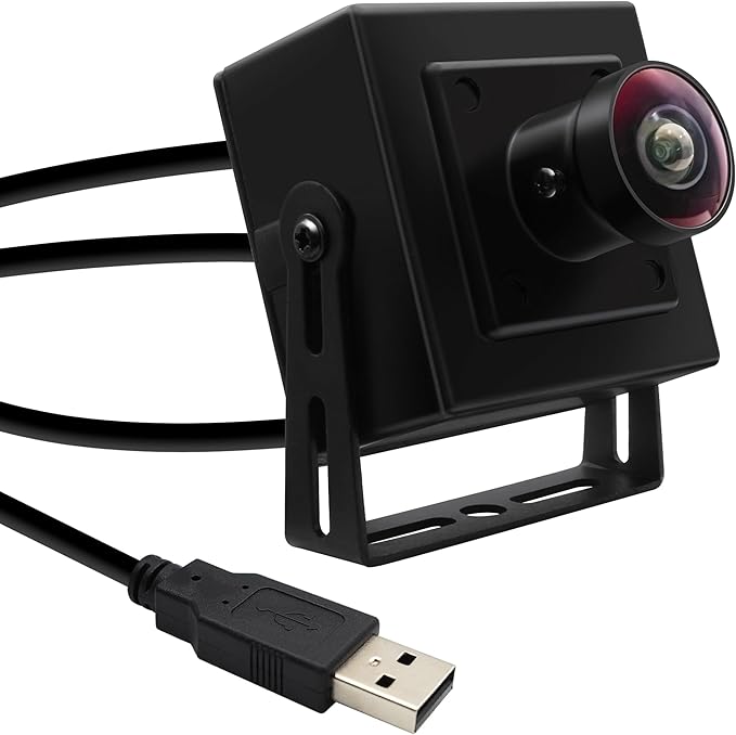 MMlove 5MP USB Camera 1944P HD Webcam 170 Degree Wide Angle Fisheye Lens Plug&ampPlay USB Webcam for Skype/Zoom/FaceTime/HangoutsPC/Laptop/Raspberry Pi
