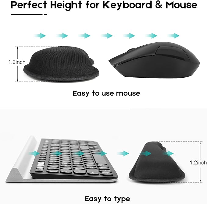 Excel Cheat Sheet Mouse Pad Set | 3-Piece XXL Ergonomic Desk Mat with Wrist Rest for Office &amp Gaming(Army Green)