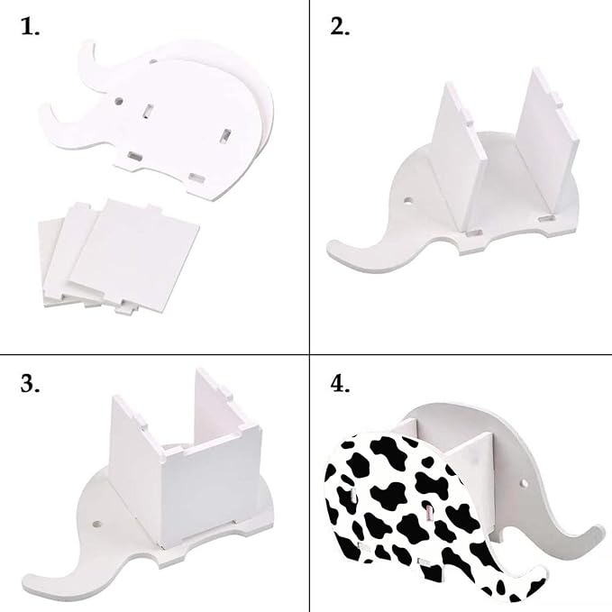 Keyboard Wrist Rest Pad Ergonomic Mouse Pad SetNon-Slip PU Base for Laptop Home Gaming OfficeMatching Elephant Pen Holder and Cup Coaster(Cute Cow Pattern)