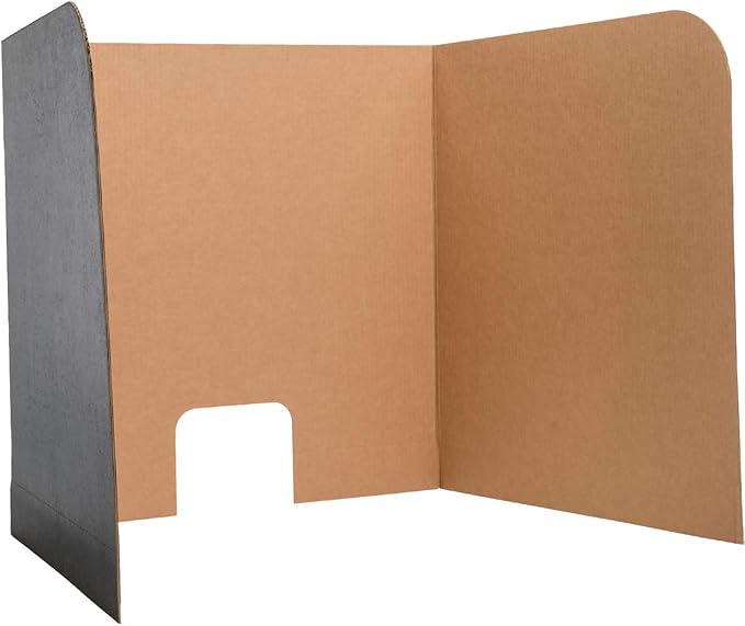 Flipside Products 62.5 x 22.5 Black Desktop Privacy Screen Large Dividers For Laptops And Computers Reduce Distractions Test Divider Pack of 24
