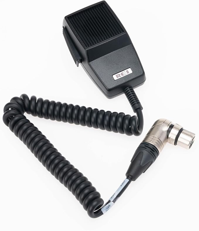 REI 480015 Professional Handheld PA Microphone 4-Pin Omni-Directional with Heavy Duty 3FT Coiled Cord 300-6000 Hz Superior Sound Quality &amp Durability