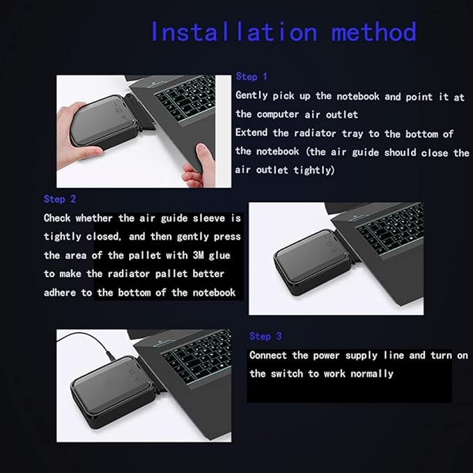 Vacuum Portable Notebook Laptop Cooler Air External Extracting Cooling Fan for Laptop Speed Adjustable