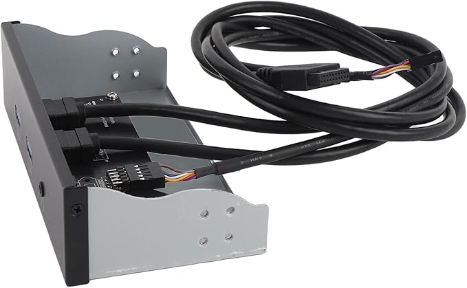 5.25 Inch Front Panel USB Hub 3 Port (2 USB Port + 1 HD Audio Port) 19 Pin Front Panel Adapter 5Gbps USB 3.2 GEN1 9 Pin Sound Internal USB Hub for Computer case