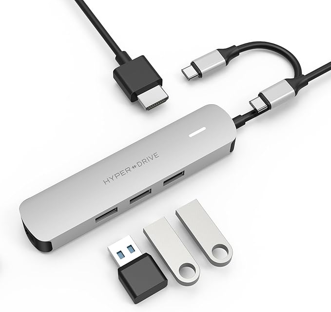HyperDrive Tube 6-in-1 USB-C Hub - Silver