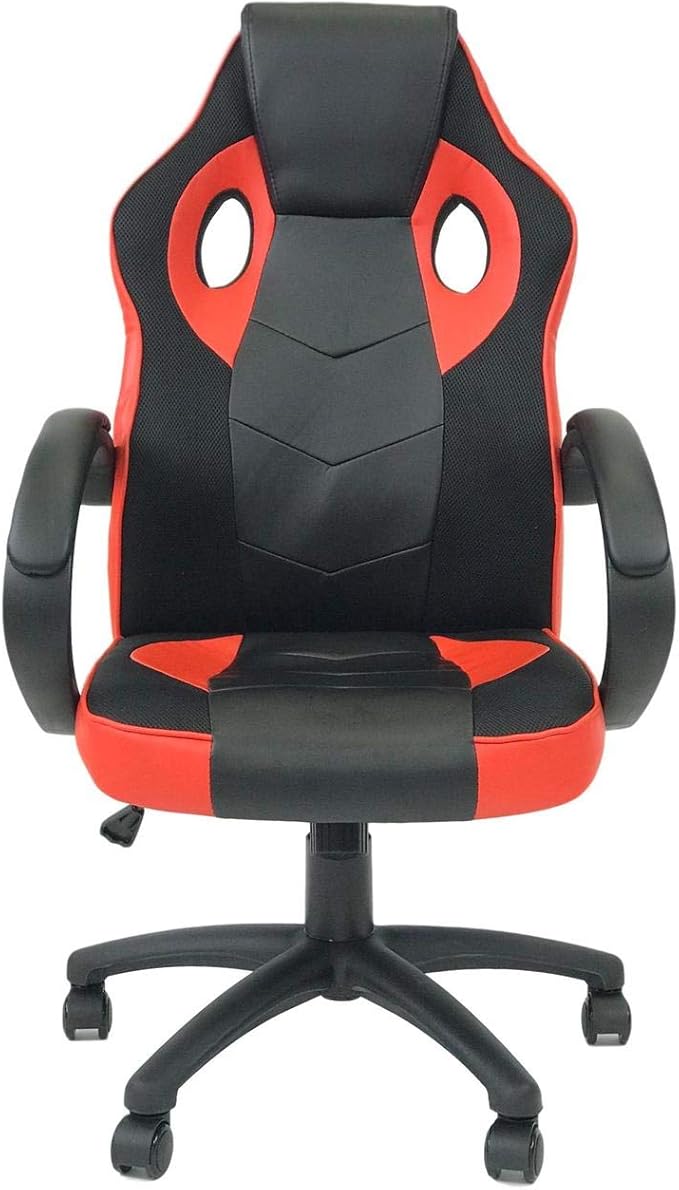 Nicer Furniture Gaming Chair Reclining Racing Game Chair Ergonomic Computer Chair for Gamer with Back Tilt and Armrest (RED)