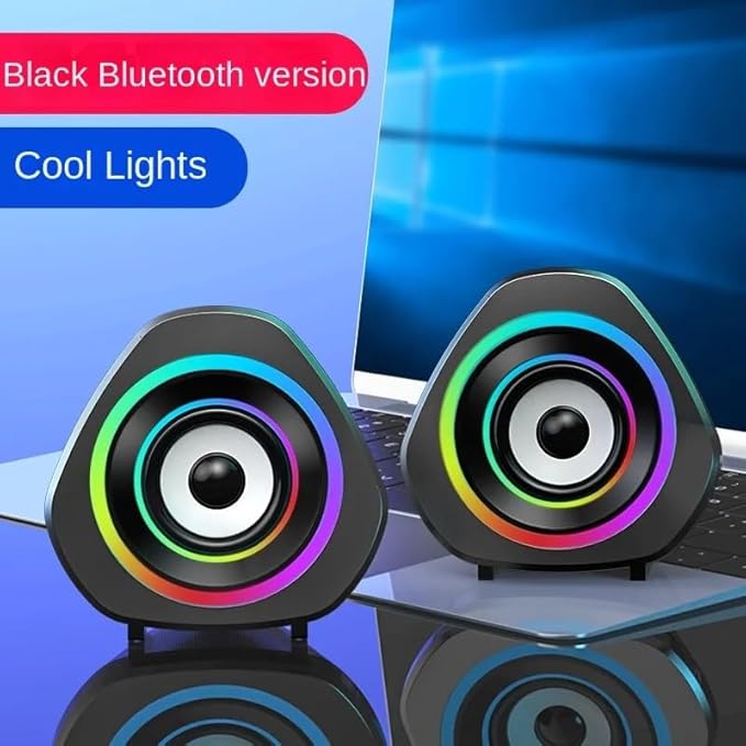 JSEIAJB 5.0 Soundbox 2.0 Loudspeaker with RGB Colorful Breathing LED Light Computer Speakers