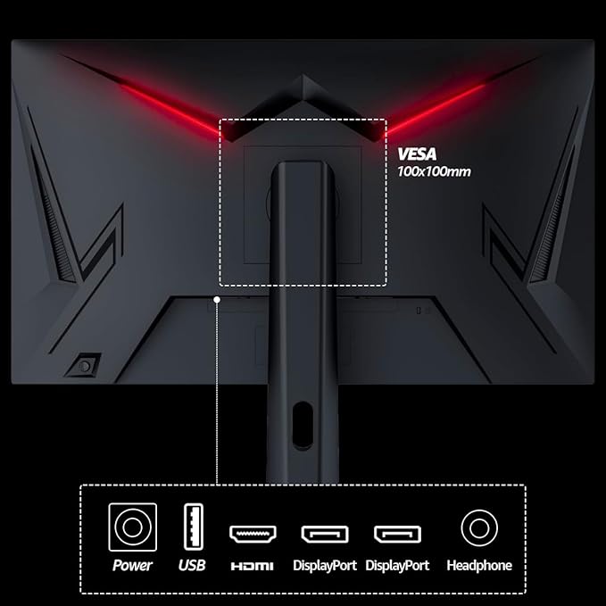 RCA 27 Evolution Select QHD Gaming Monitor | 165Hz 2560 x 1440p Adaptive Refresh Technology with 1ms Response HDR10 Ultra Wide Game View - RGB Backlighting &amp Adjustable Stand | M27SG134F