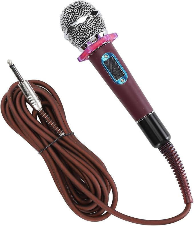 Dynamic Moving Coil Microphone Clear Sound Handheld Zinc Alloy Microphone Toughened Sound Head with Heart Shaped Pickup Design Metal Mesh Structure for Protection