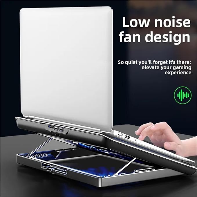 Compatible for Aluminum Alloy Gaming Laptop Cooling Pad 11/13/17 Notebook Radiator Fan Stand(SR)