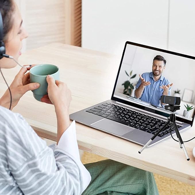Andrea Communications W-300AF Full 1080P Webcam with Auto Focus and Desktop Tripod Included. Black
