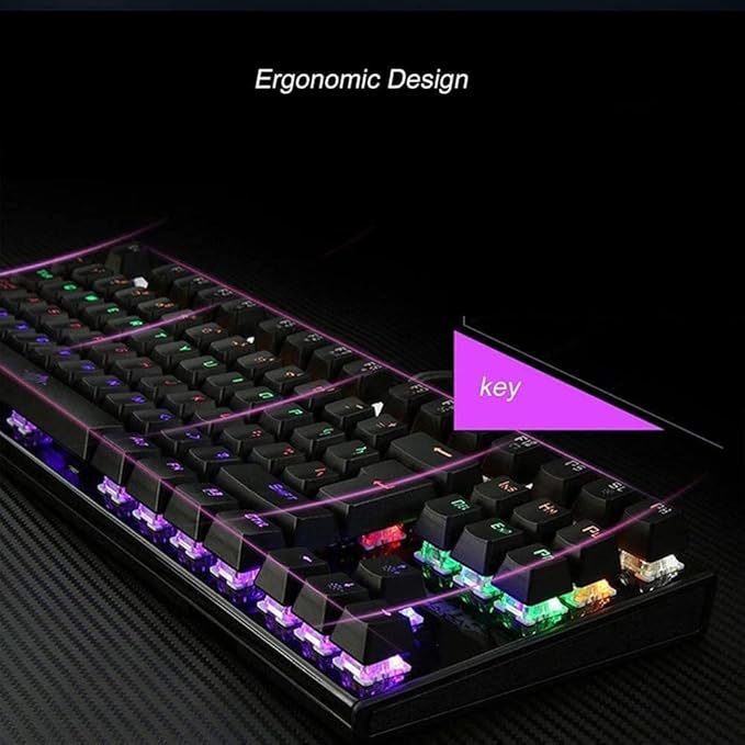 Mechanical Keyboard Wired Gaming Keyboard 87 Keys RGB LED Rainbow Backlit Keyboard Suitable for PC and Desktop Computer