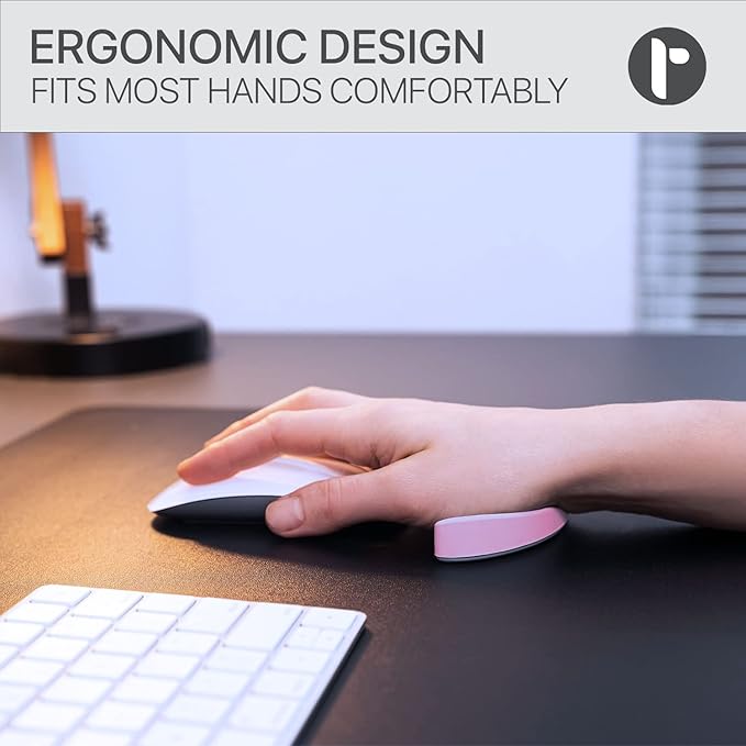 Glider V3 2025 Ergonomic Mouse Wrist Rest Pink Sliding Palm Support for Women Wrist Pad for Carpal Tunnel Comfort Cute Cozy Desk Accessory for Home Office Work Study and Daily Computer Use