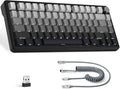 ATTACK SHARK X85 Wireless Mechanical Gaming Keyboard with Knob Hot Swappable BT/2.4GHz/USB-C Side Print PBT Keycaps 75% Gasket Keyboard RGB Coiled Cable Linear White Jade Switch for PC/MAC/Win