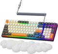 ATTACK SHARK Wireless Mechanical Keyboard 2.4G/USB-C/Bluetooth Hot Swappable 96% 100 Keys 4000mAh RGB Wrist Rest Clicky Blue Switches for PC Mac iPad