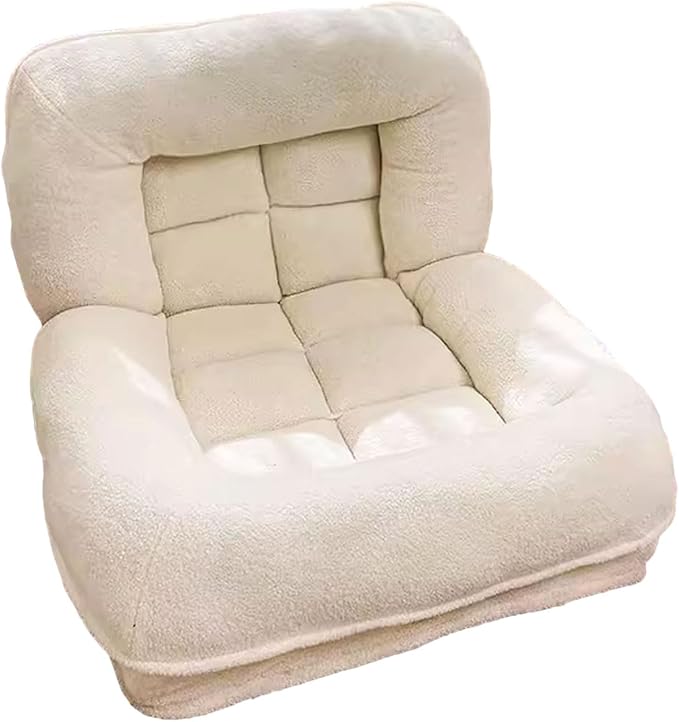 Floor Chair Lazy Sofa Folding Meditation Chair Padded Floor Chair with Back Support for Camping and Gaming Adjustable Reading Chair A