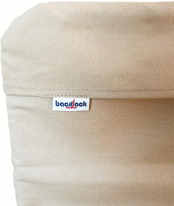 Original BackJack -Made in The USA- Extra Large Sand Cotton Fabric Lightweight Floor Seating Chair for Gaming Families Parents Daycare Back Support Reading Yoga Meditation School