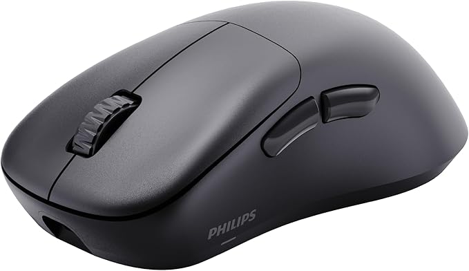 Philips SPK9418 Wireless Gaming Mouse Adjustable 12000 DPI Bluetooth Mouse for Gaming Wired/2.4Ghz/Bluetooth Ultra-Lightweight with 5 Programable Buttons Rechargeble Battery
