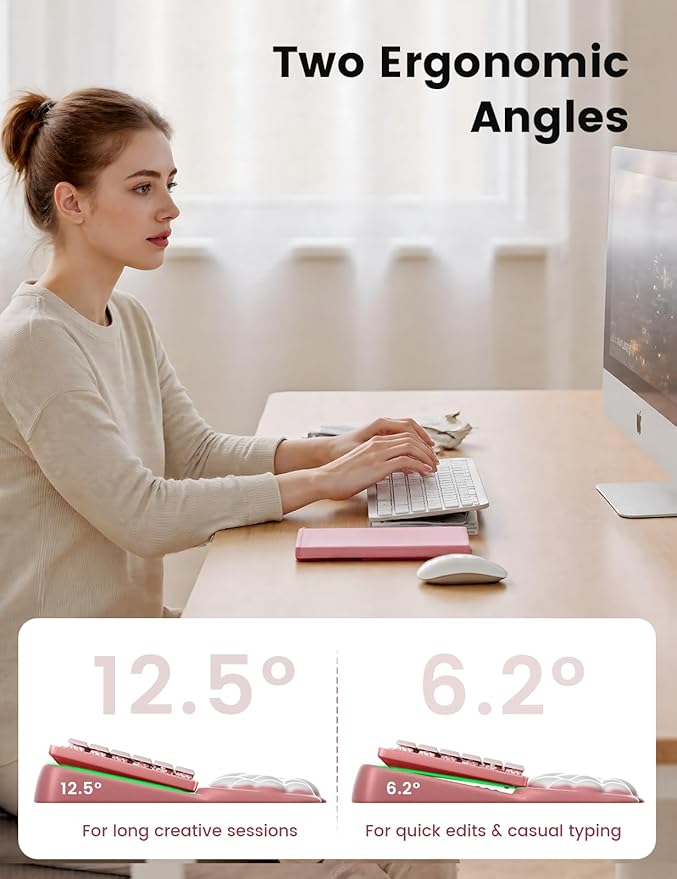 Vaydeer Keyboard Stand Wrist Rest Cloud Ergonomic Wrist Support Pad Soft Memory Foam Computer Keyboard Riser Holder Lifter Tilt Cushion for Desk Palm Hand Typing for Office Home Gaming Pain Relief