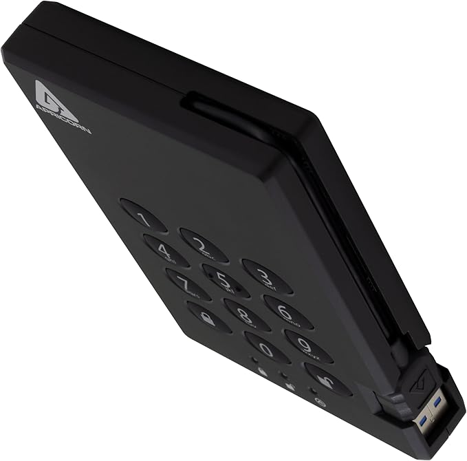Apricorn Aegis Padlock 3.0 1TB USB 3.0 External Hard Drive Black
