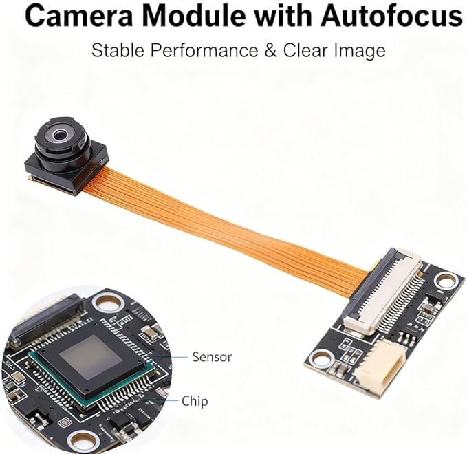 Camera Module Black 5MP Autofocus Wide Angle 180° Field of View - Stable Image USB Interface Drive Plug and Play for Multiple Systems