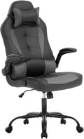 Gaming Chairs for Adults PU Leather Swivel Rolling Adjustable Game Chair with Lumbar Support Flip Up Arms Headrest for Adults Women Men Video Game Chairs Ergonomic Gaming Chair