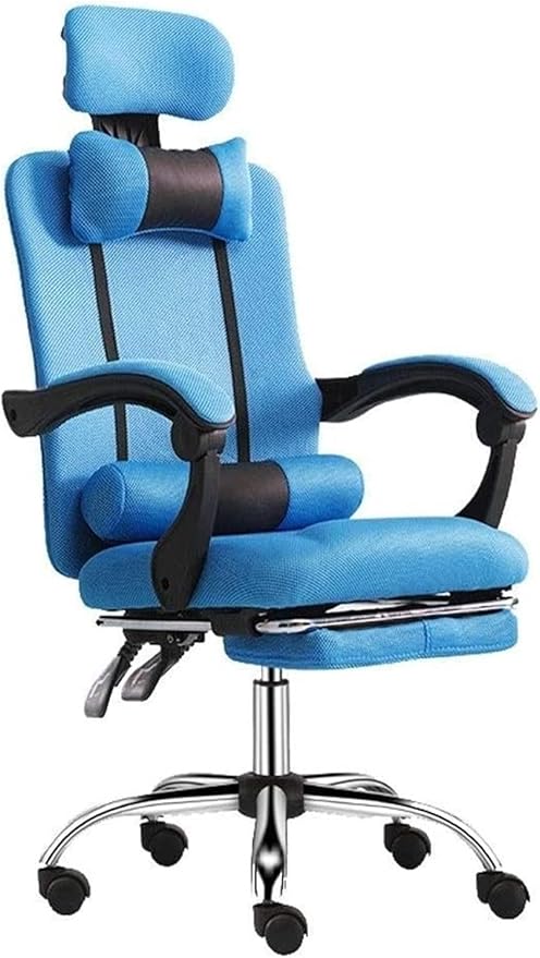 Office Chair Recliner Computer Chair Office Desk Chair Ergonomic Mesh Chair Lift Swivel Chair Work Game Chair Gaming Chair Chair (Color : Blue) Needed