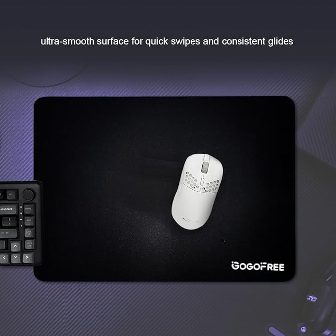 Glass Gaming Mouse Pad Professional Esport Tempered Glass Mouse Pad Ultra-Smooth Micro-Etched Surface for Top Speed and ControlHard Mousepad Black (15.7'' x 11.8'')